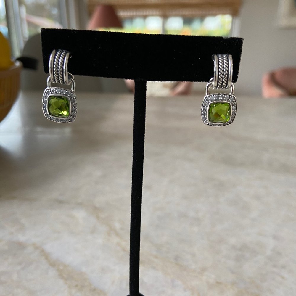 David Yurman Petite Albion Peridot Drop Earrings
